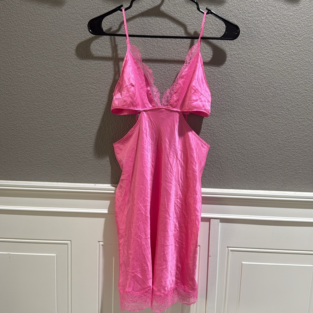 Victoria’s Secret Magenta Pink Satin Slip Dress - Picture 3 of 5